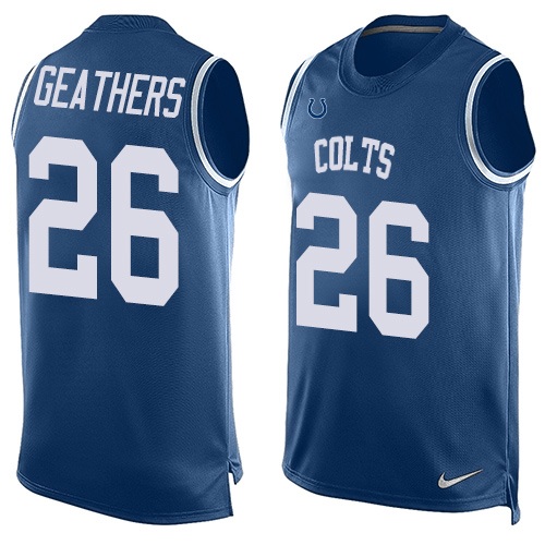 Men's Limited Clayton Geathers Nike Jersey Royal Blue - #26 Player Name & Number Tank Top NFL Indianapolis Colts